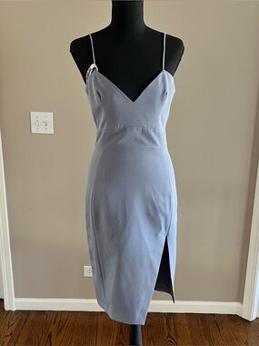 House of CB Spaghetti Strap Slate Blue Sheath Dress - NWT - Size M (fits small)